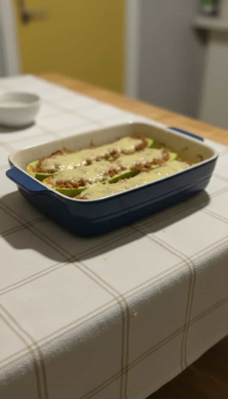 Foto deliciosa de Abobrinha Recheada com Carne Moída pronta para servir - Carnes & Frango