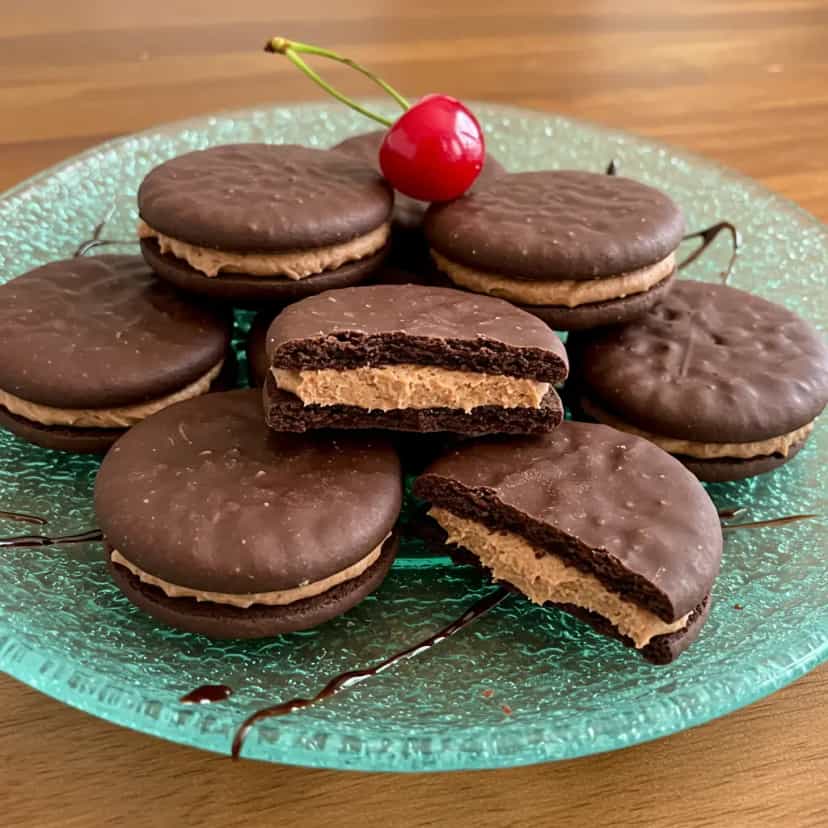 Foto deliciosa de Alfajores de Chocolate pronta para servir - Outras Receitas