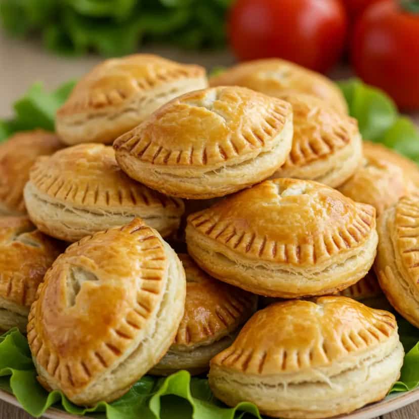 Foto deliciosa de Almofadinhas Folhadas pronta para servir - Snacks Assados