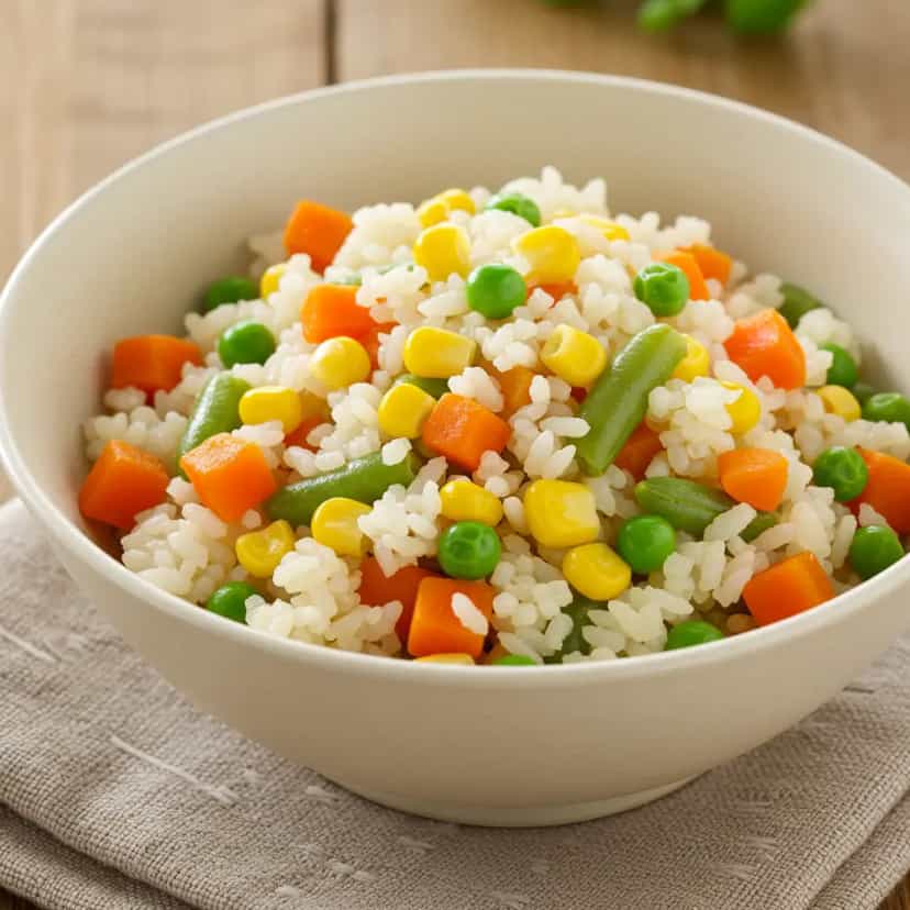 Foto deliciosa de Arroz à Grega com Legumes pronta para servir - Almoço & Jantar
