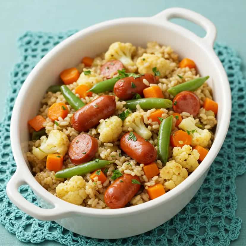 Foto deliciosa de Arroz Integral à Camponesa pronta para servir - Pratos Brasileiros Icônicos