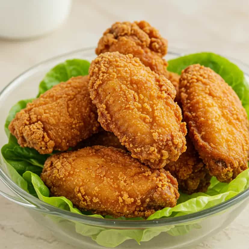 Foto deliciosa de Asinhas de Frango Crocantes à Milanesa pronta para servir - Salgadinhos
