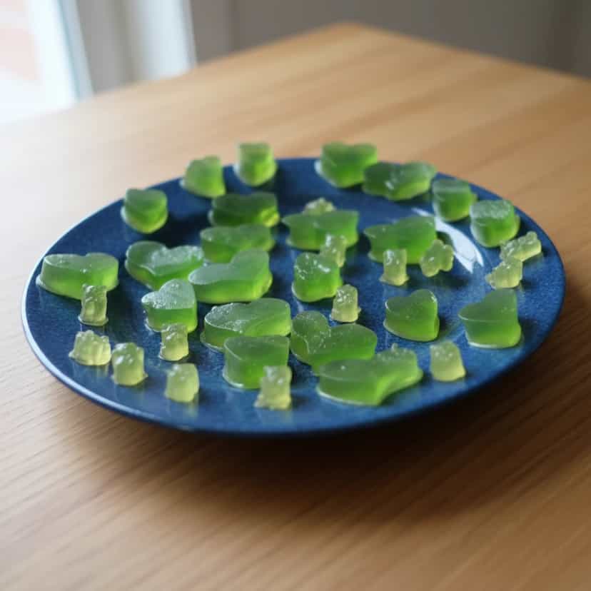 Foto deliciosa de Balas Diet de Gelatina de Morango pronta para servir - Sem Açúcar