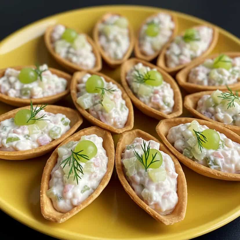Foto deliciosa de Barquinhos de Salmão ao Champanhe pronta para servir - Salgadinhos