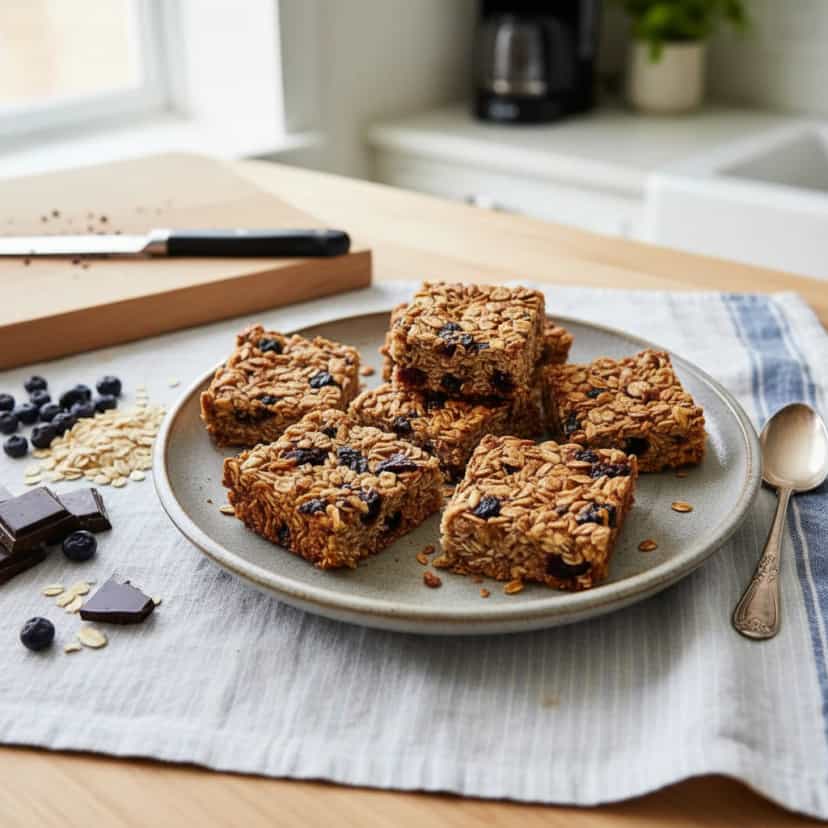 Foto deliciosa de Barrinhas de Cereal Caseiras sem Assar pronta para servir - Energéticos & Proteicos