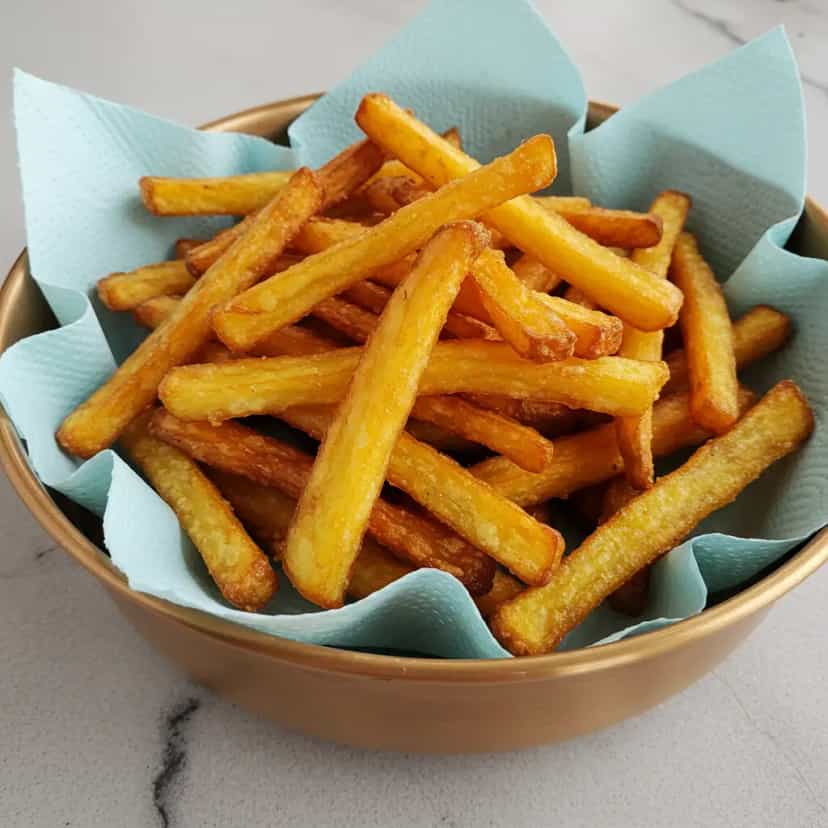Foto deliciosa de Batata Frita com Parmesão Crocante pronta para servir - Salgadinhos