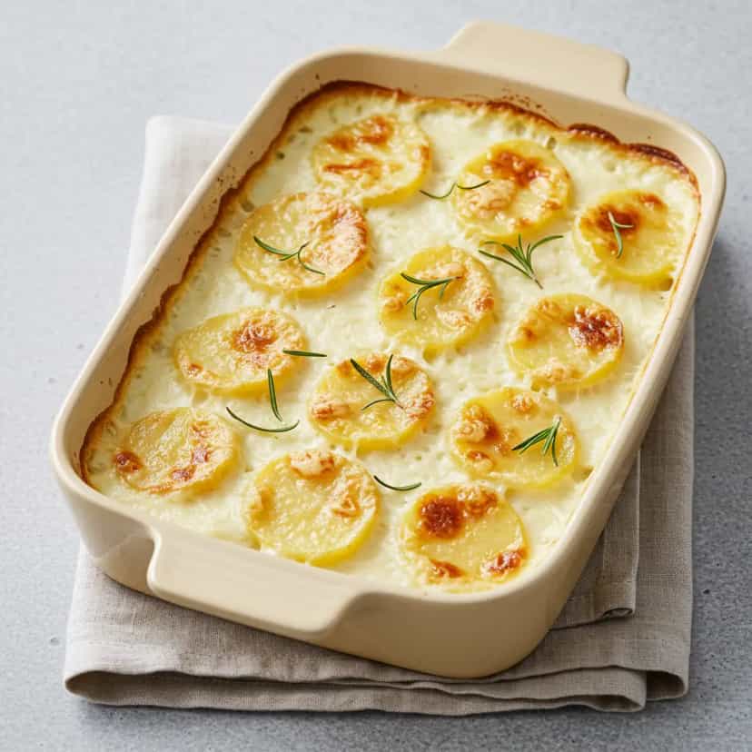 Foto deliciosa de Batata Gratinada Cremosa pronta para servir - Almoço & Jantar