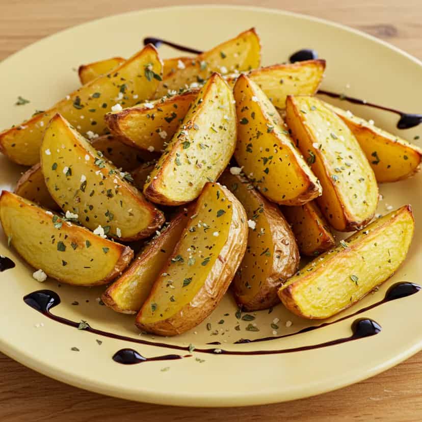 Foto deliciosa de Batatas Assadas com Queijo e Orégano pronta para servir - Snacks Assados