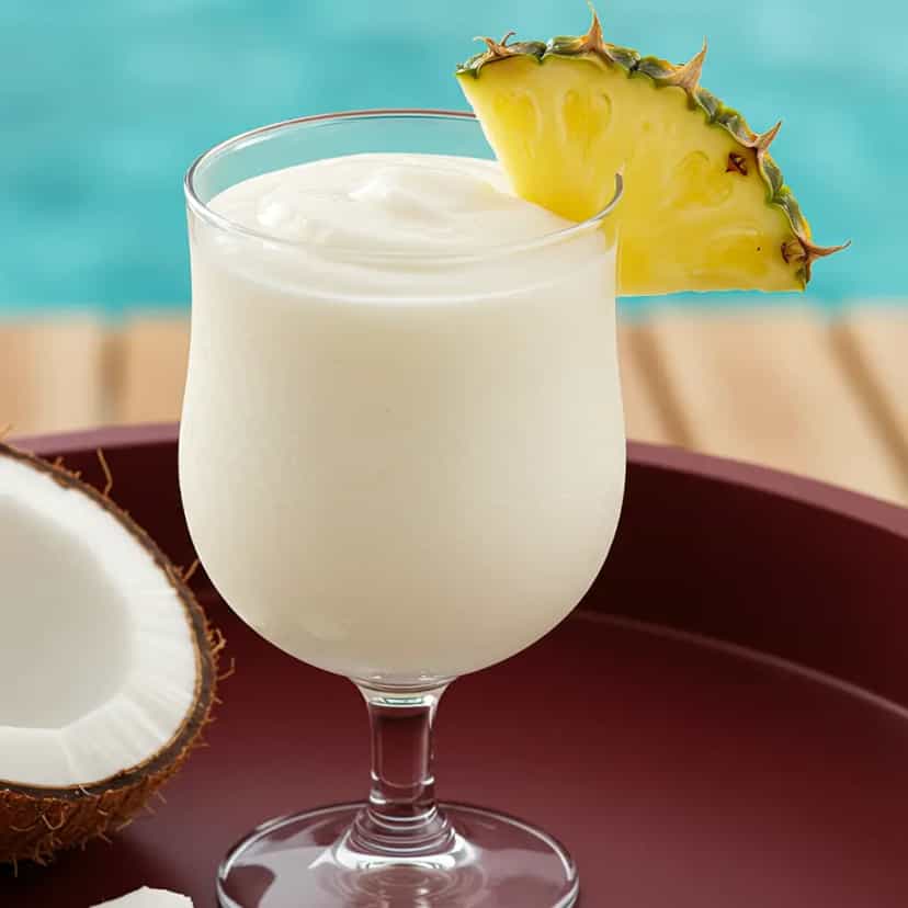 Foto deliciosa de Batida Cremosa de Abacaxi com Coco pronta para servir - Coquetéis