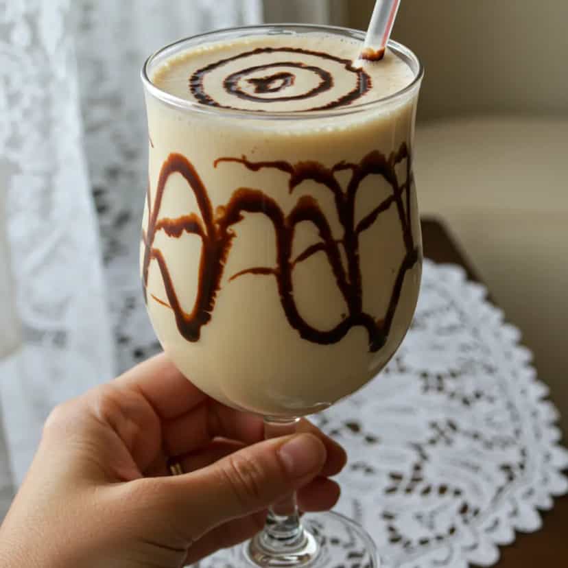 Foto deliciosa de Batida Cremosa de Sonho de Valsa pronta para servir - Coquetéis