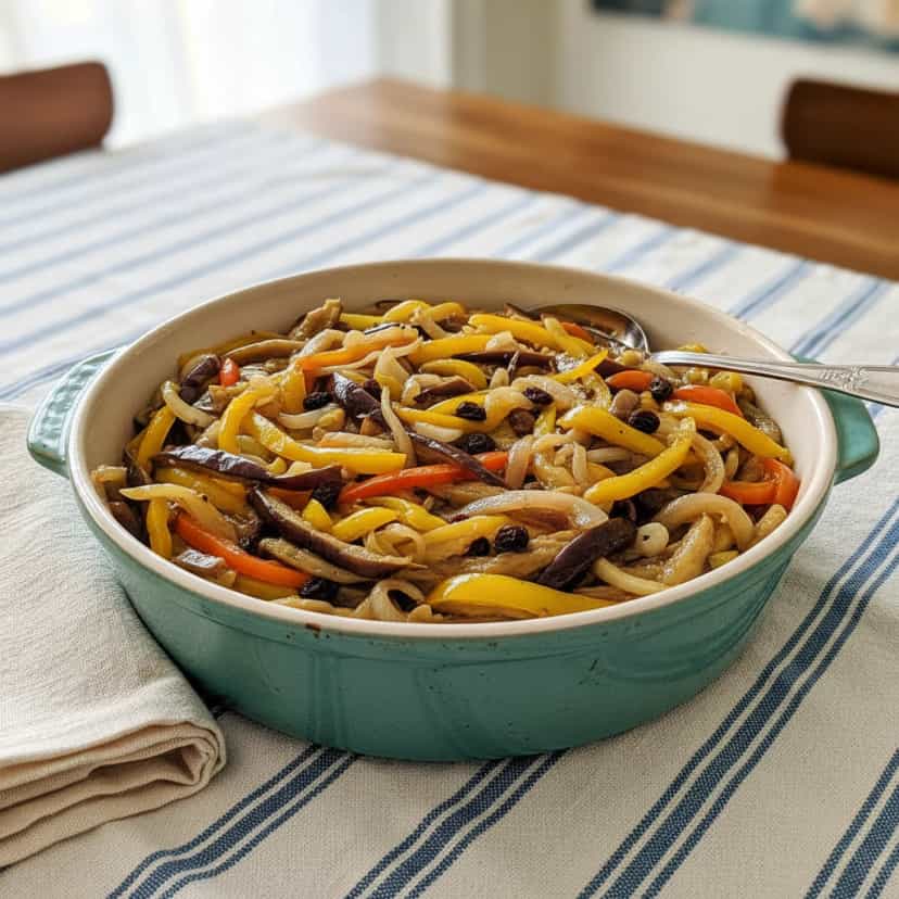 Foto deliciosa de Berinjela Assada com Passas pronta para servir - Outras Receitas