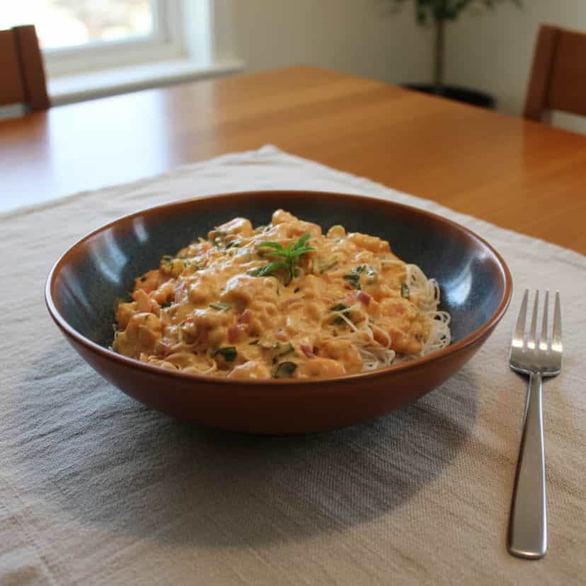 Foto deliciosa de Bifun ao Molho de Camarão pronta para servir - Bowls & Noodles