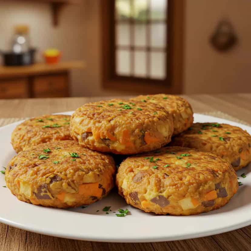 Foto deliciosa de Bolinho de Atum com Batata Doce pronta para servir - Proteicas
