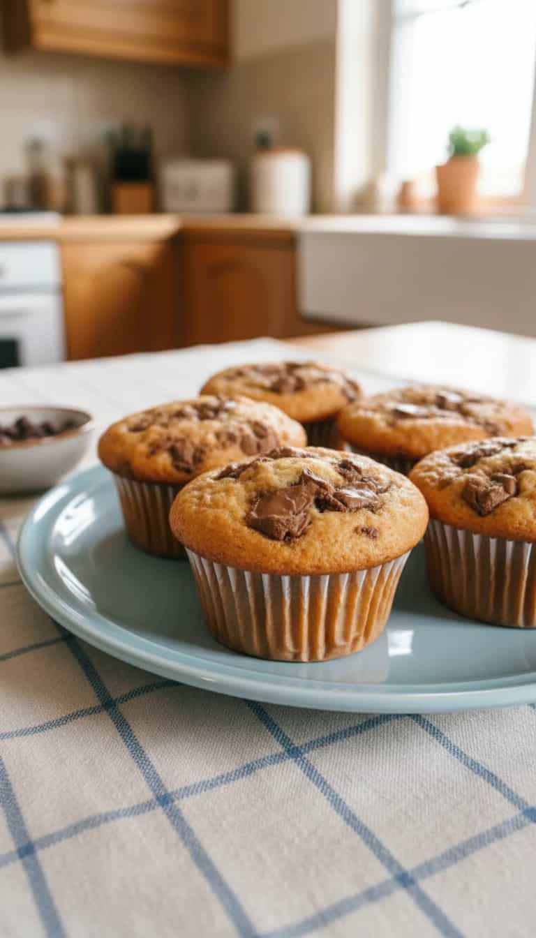 Foto deliciosa de Bolinho de Banana com Chocolate pronta para servir - Snacks Assados