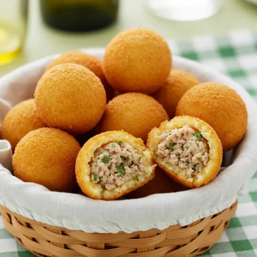 Foto deliciosa de Bolinho de batata com carne moída pronta para servir - Salgadinhos
