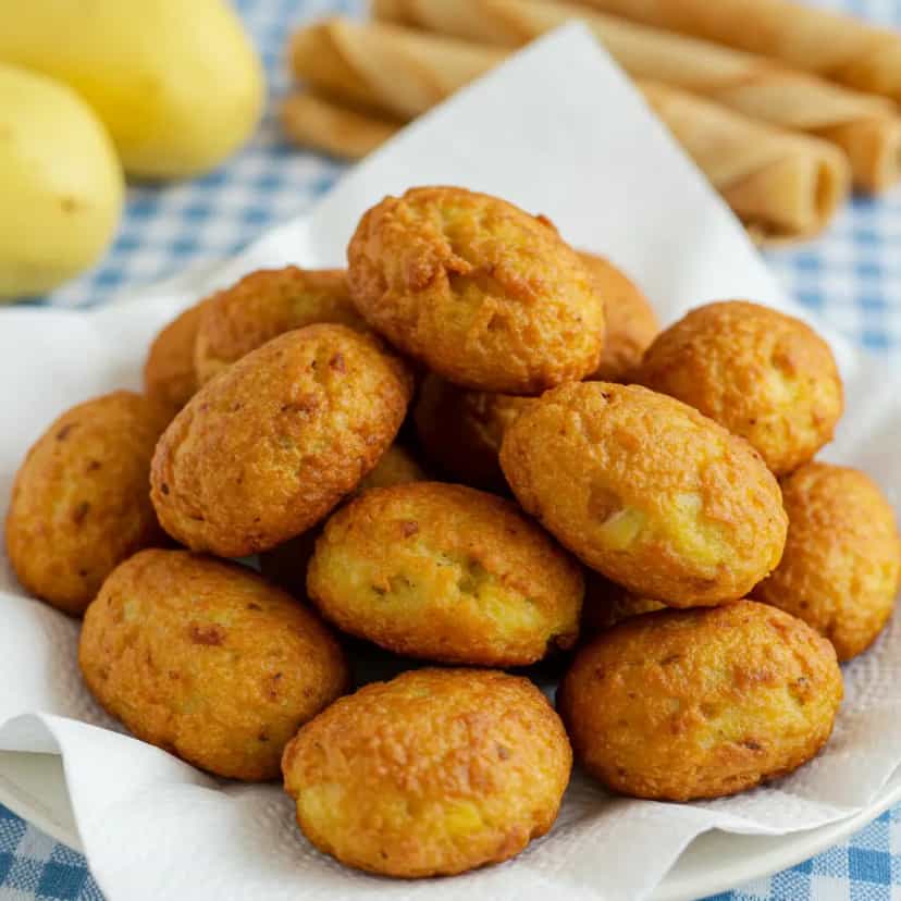 Foto deliciosa de Bolinhos de Batata com Queijo pronta para servir - Salgadinhos