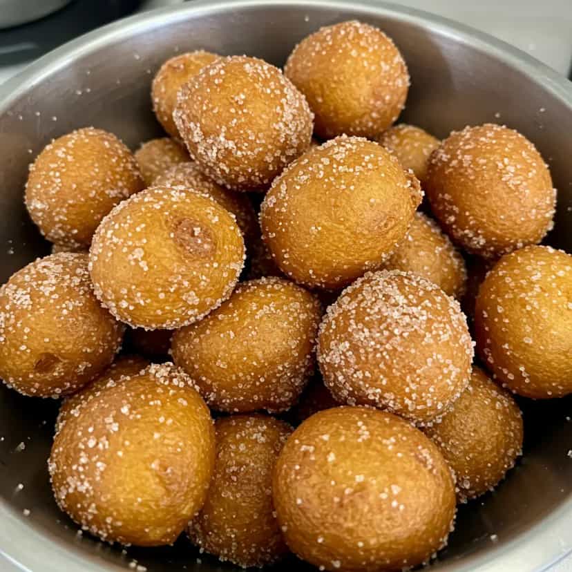 Foto deliciosa de Bolinhos de Chuva com Canela pronta para servir - Lanches de Padaria