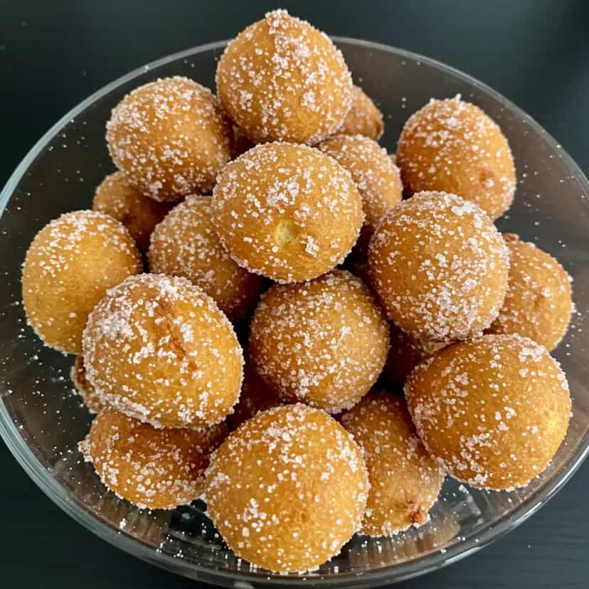 Foto deliciosa de Bolinhos de Chuva com Coco pronta para servir - Snacks Assados