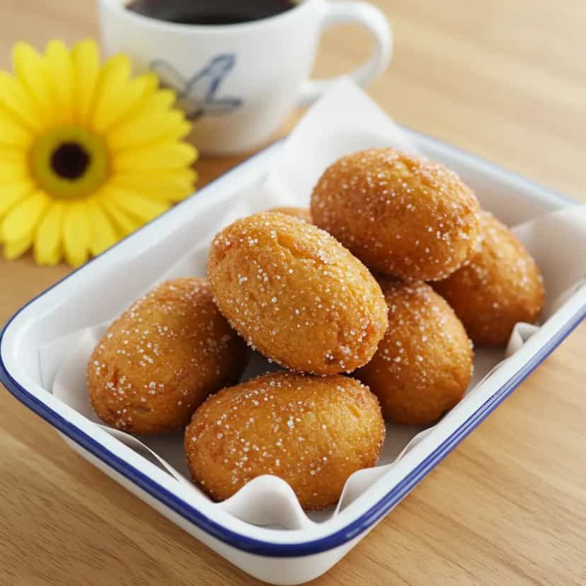 Foto deliciosa de Bolinhos de Chuva de Leite Condensado pronta para servir - Snacks Assados