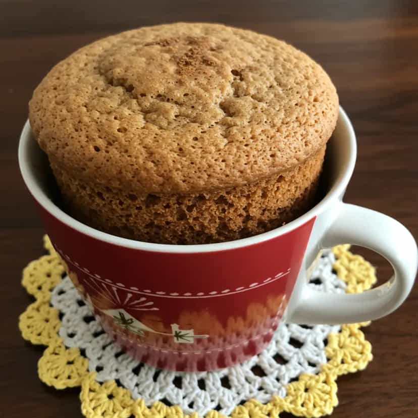 Foto deliciosa de Bolo de Farinha Integral na Caneca pronta para servir - Snacks Assados