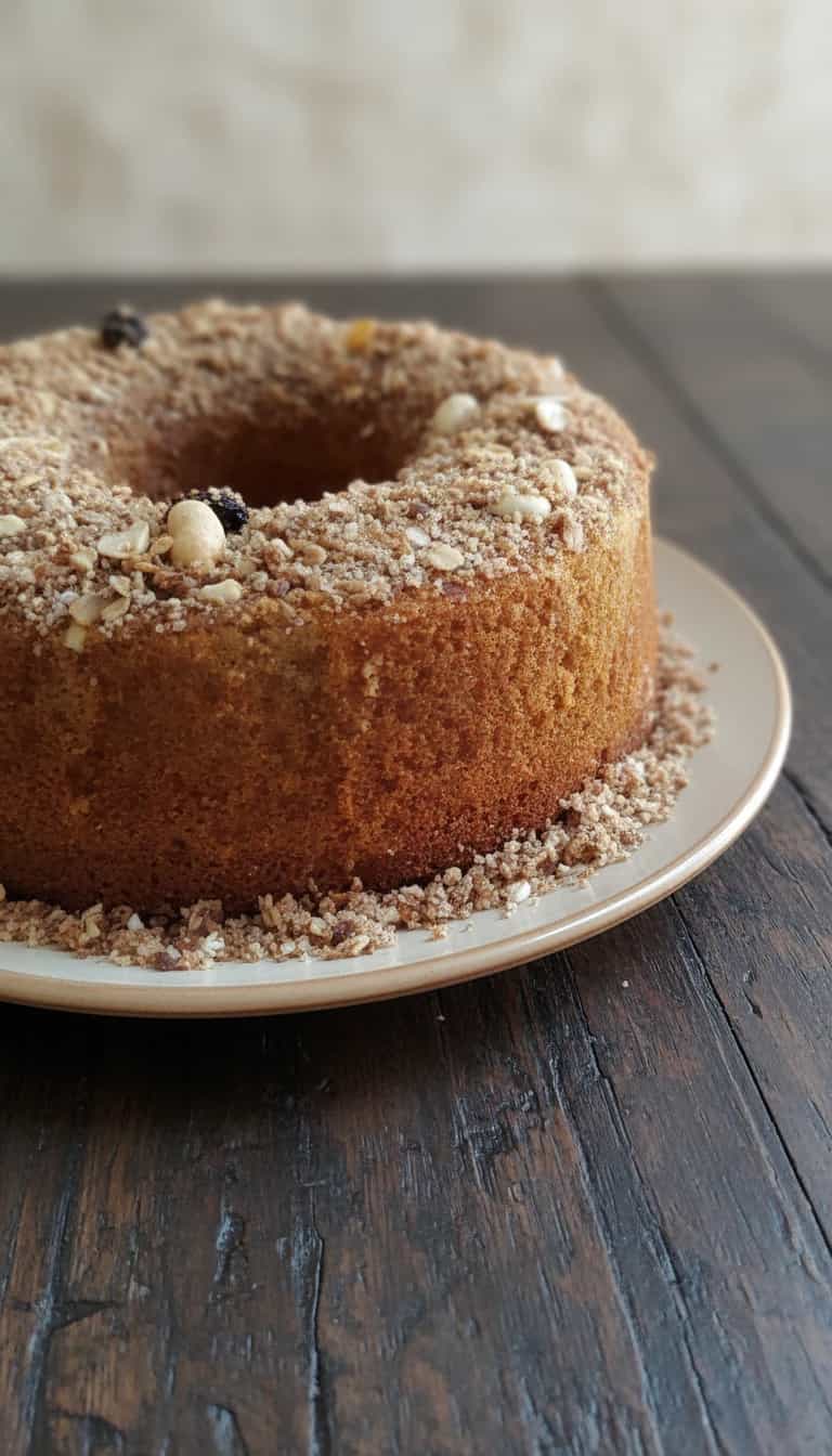 Foto deliciosa de Bolo de Fubá e Aveia com Banana pronta para servir - Bolos & Cupcakes