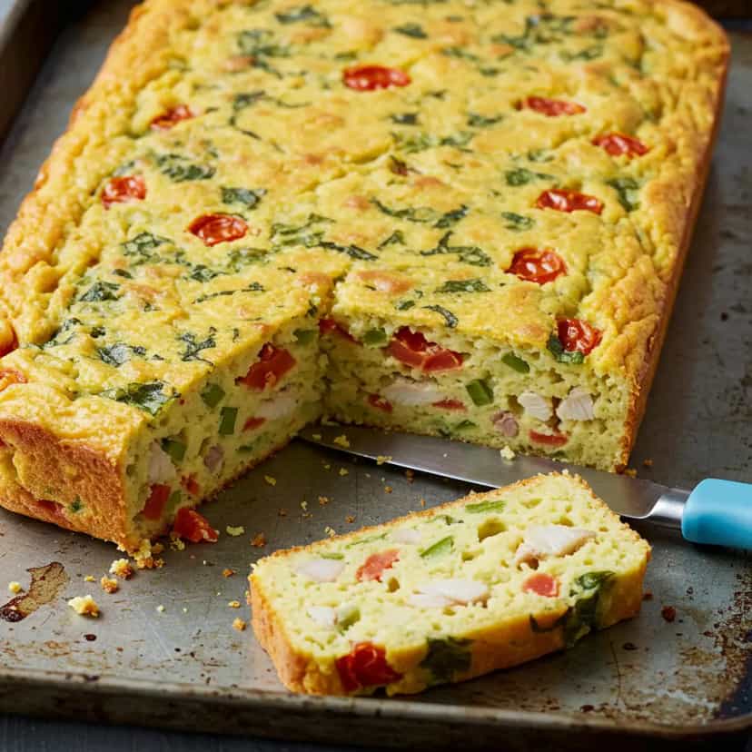 Foto deliciosa de Bolo Salgado de Sardinha pronta para servir - Salgadinhos