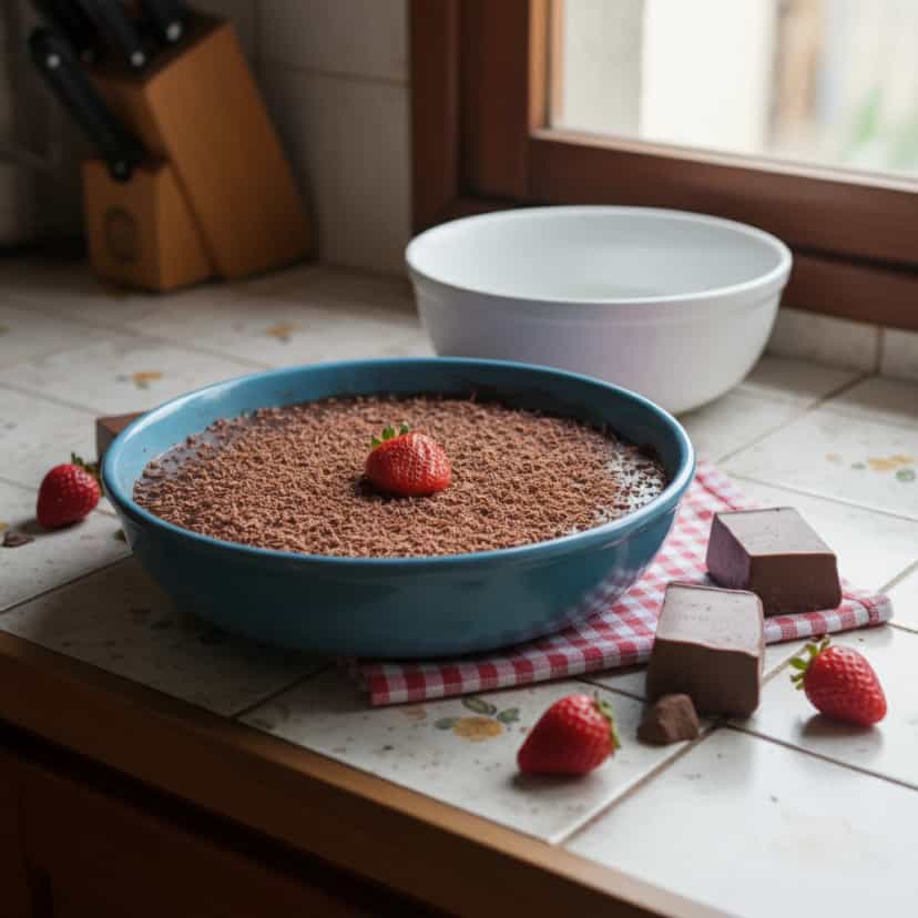 Foto deliciosa de Bombom de Travessa de Chocolate pronta para servir - Sem Assar