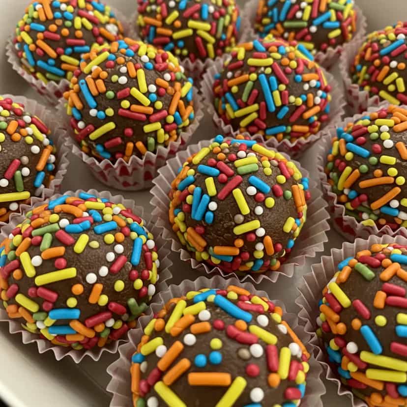 Foto deliciosa de Brigadeiros Coloridos pronta para servir - Outras Receitas