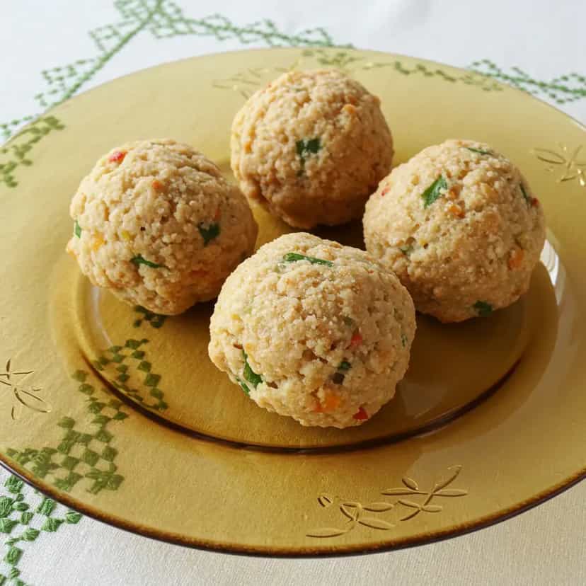 Foto deliciosa de Broinha de Fubá de Canjica Temperada pronta para servir - Snacks Assados