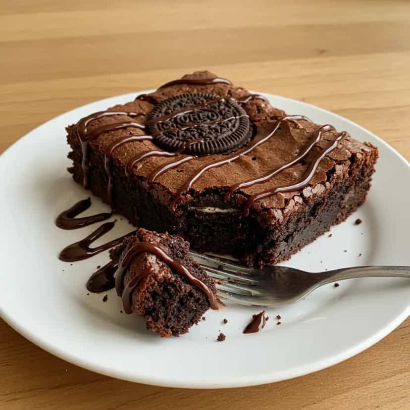 Foto deliciosa de Brownie com Oreo pronta para servir - Brownies & Cookies