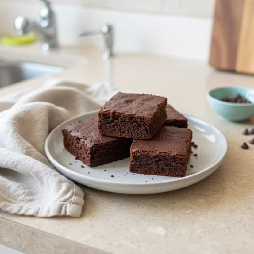 Foto deliciosa de Brownie de Aveia e Cacau pronta para servir - Brownies & Cookies