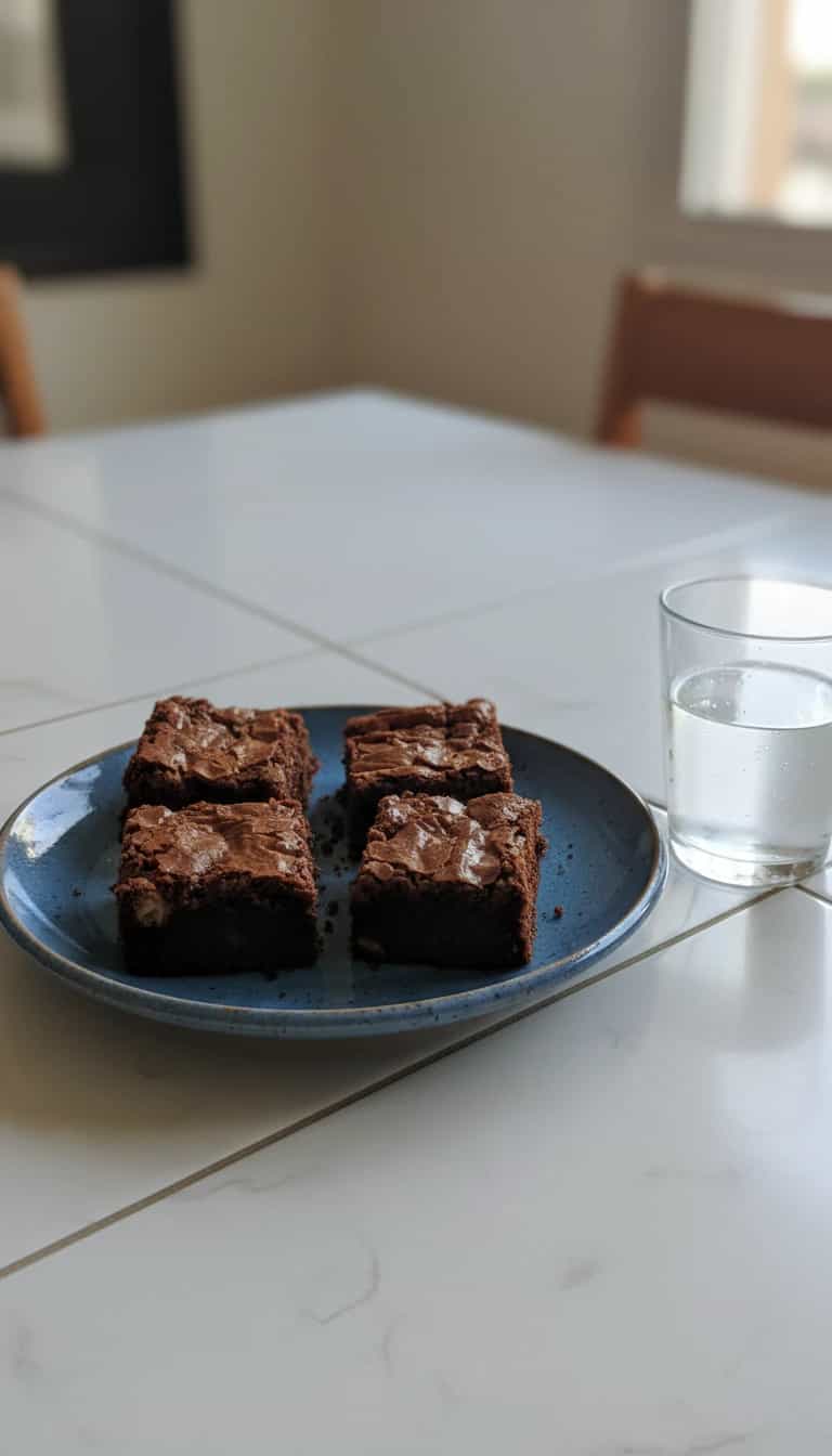 Foto deliciosa de Brownie de Chocolate Meio Amargo pronta para servir - Brownies & Cookies
