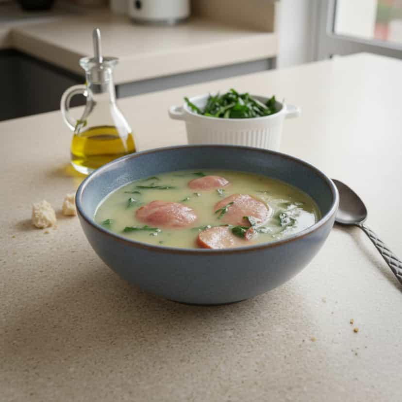 Foto deliciosa de Caldo Verde de Aipim pronta para servir - Sopas & Caldos