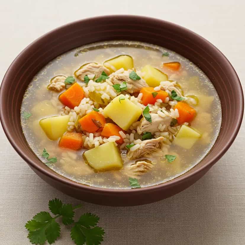 Foto deliciosa de Canja de Galinha Caseira pronta para servir - Sopas & Caldos