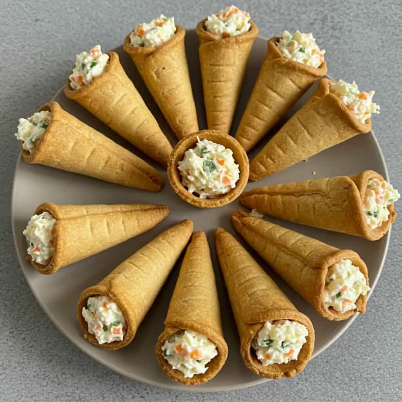 Foto deliciosa de Canudinho recheado (salada com maionese) pronta para servir - Lanches de Padaria