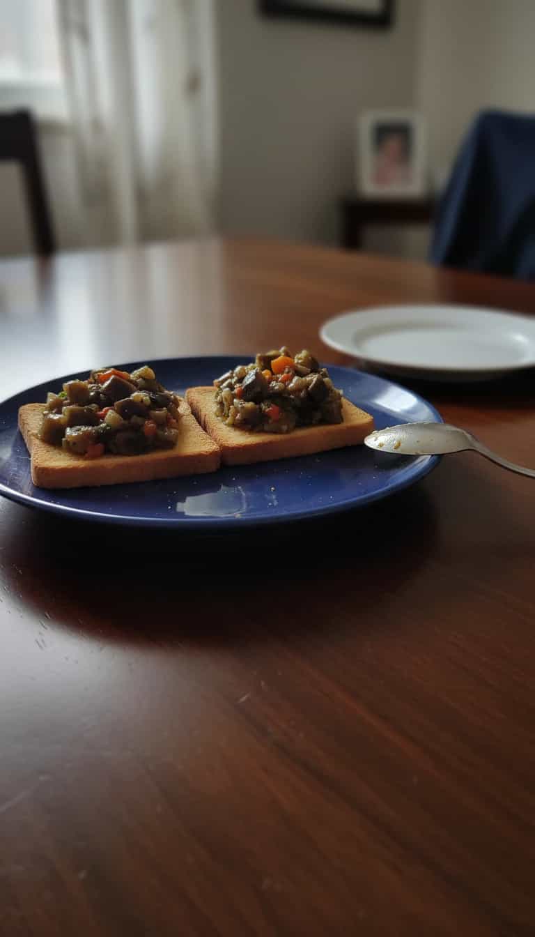 Foto deliciosa de Caponata de Berinjela em Torradas pronta para servir - Outras Receitas