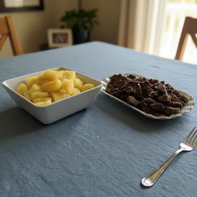 Foto deliciosa de Carne-de-sol com Mandioca pronta para servir - Pratos Brasileiros Icônicos