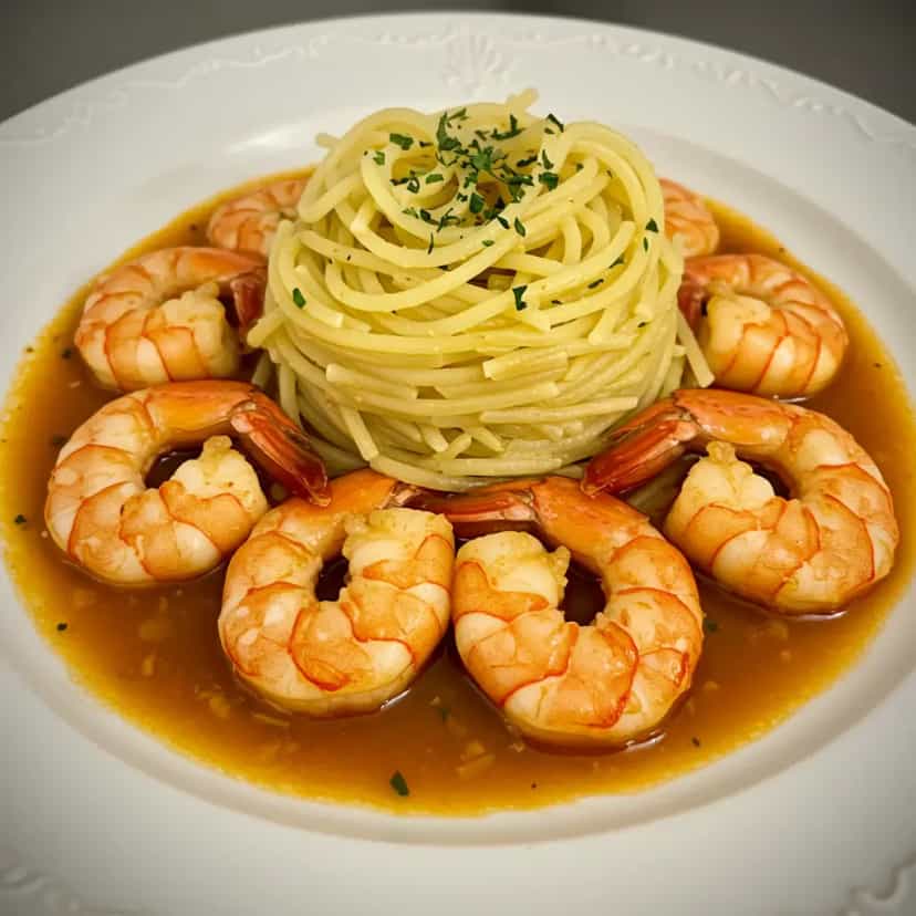 Foto deliciosa de Carrossel de Camarões ao Pomodoro pronta para servir - Massas & Macarrão
