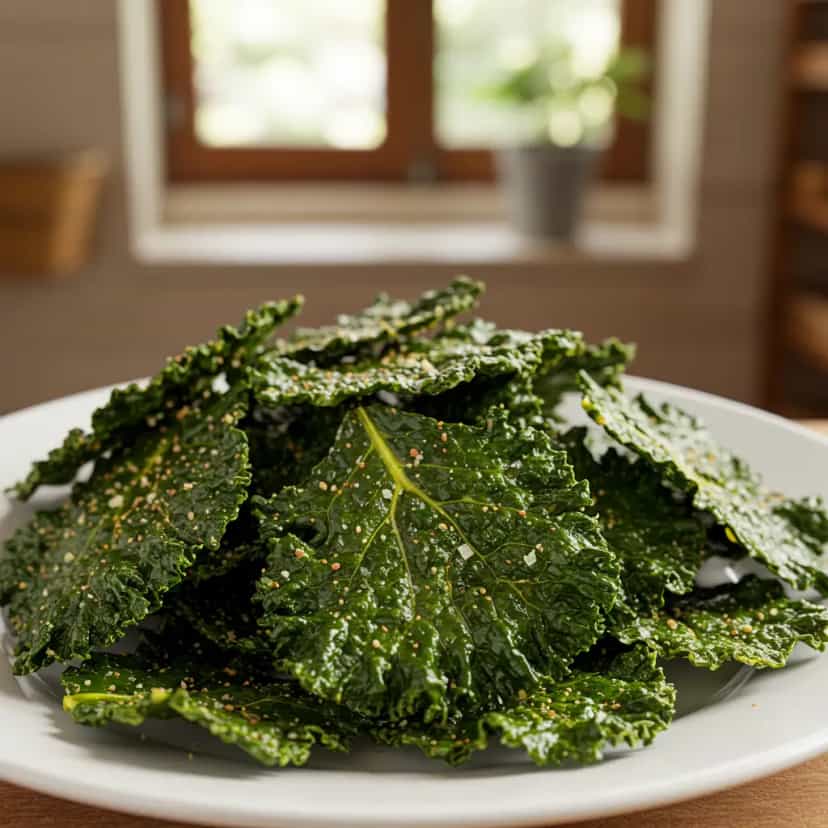 Foto deliciosa de Chips de Couve Temperados pronta para servir - Outras Receitas