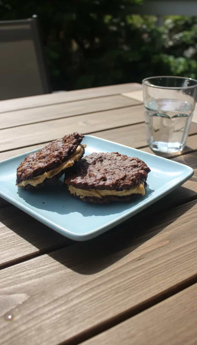 Foto deliciosa de Cookies de Cacau Recheados pronta para servir - Brownies & Cookies