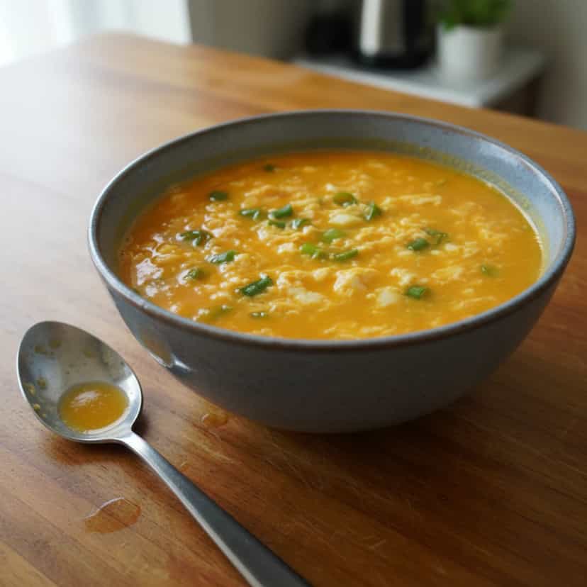 Foto deliciosa de Creme de Abóbora com Cogumelos pronta para servir - Sopas & Caldos