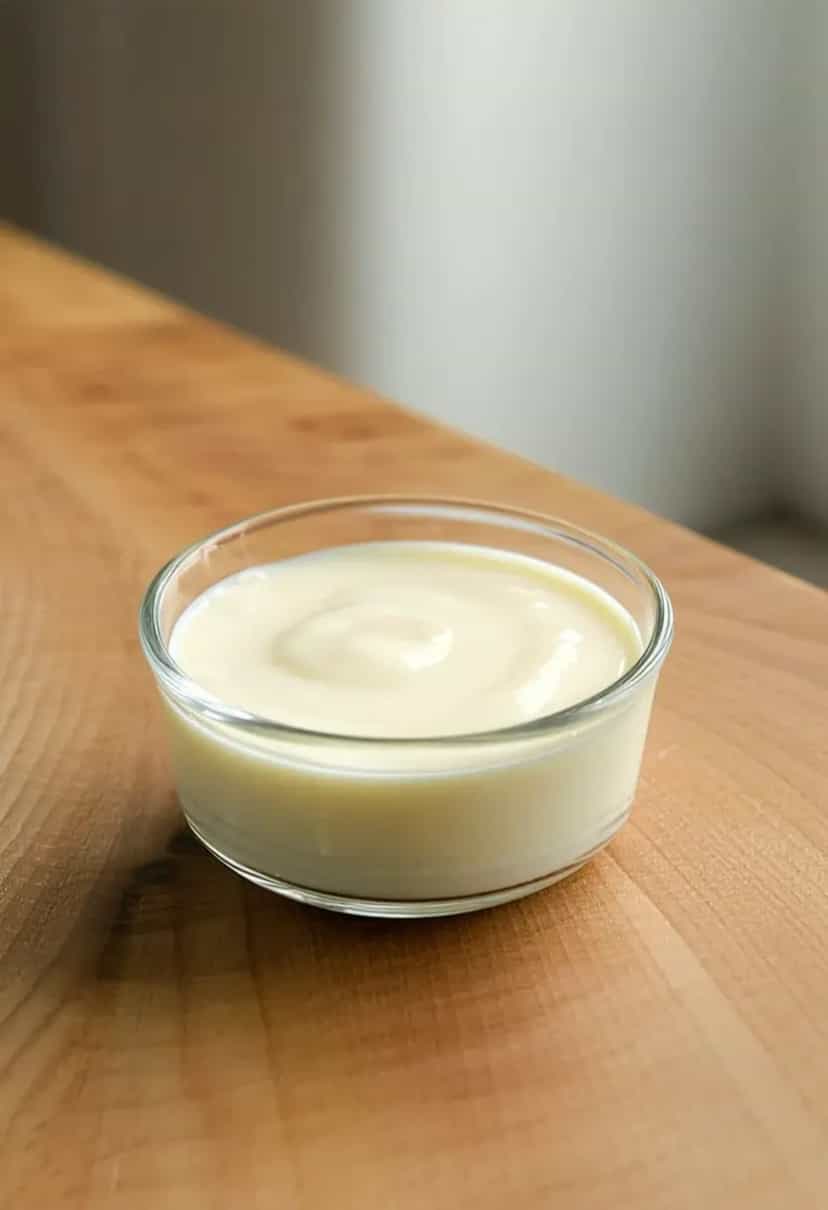 Foto deliciosa de Creme de leite de soja pronta para servir - Veganas