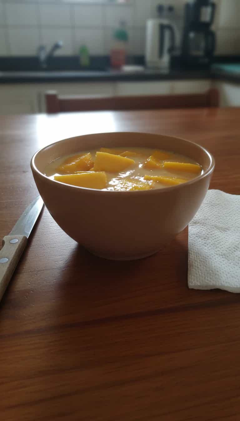 Foto deliciosa de Creme de Manga Refrescante pronta para servir - Pudins & Cremes