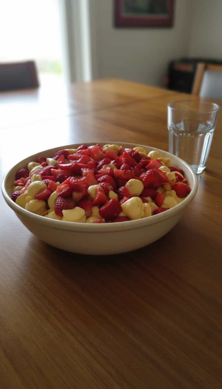 Foto deliciosa de Creme de Morango com Suspiro pronta para servir - Pudins & Cremes