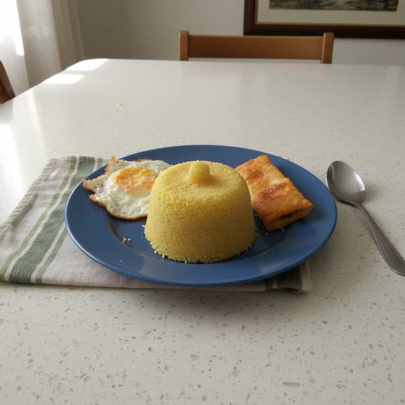 Foto deliciosa de Cuscuz Nordestino no Prato pronta para servir - Tapioca & Cuscuz