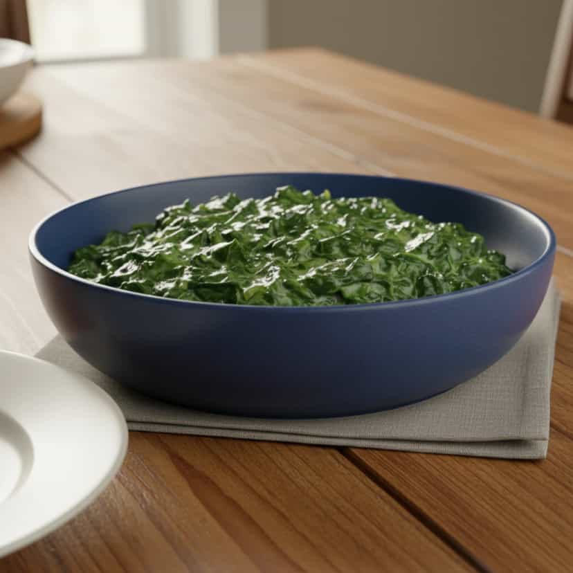 Foto deliciosa de Espinafre Cremoso à Maria Clara Moura Guimarães pronta para servir - Saladas