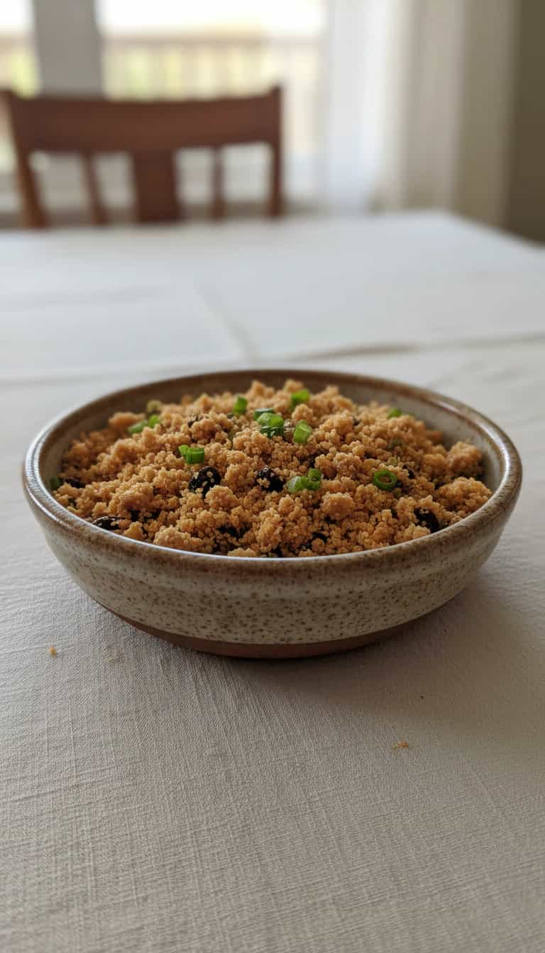 Foto deliciosa de Farofa Completa de Bacon e Frutas pronta para servir - Outras Receitas