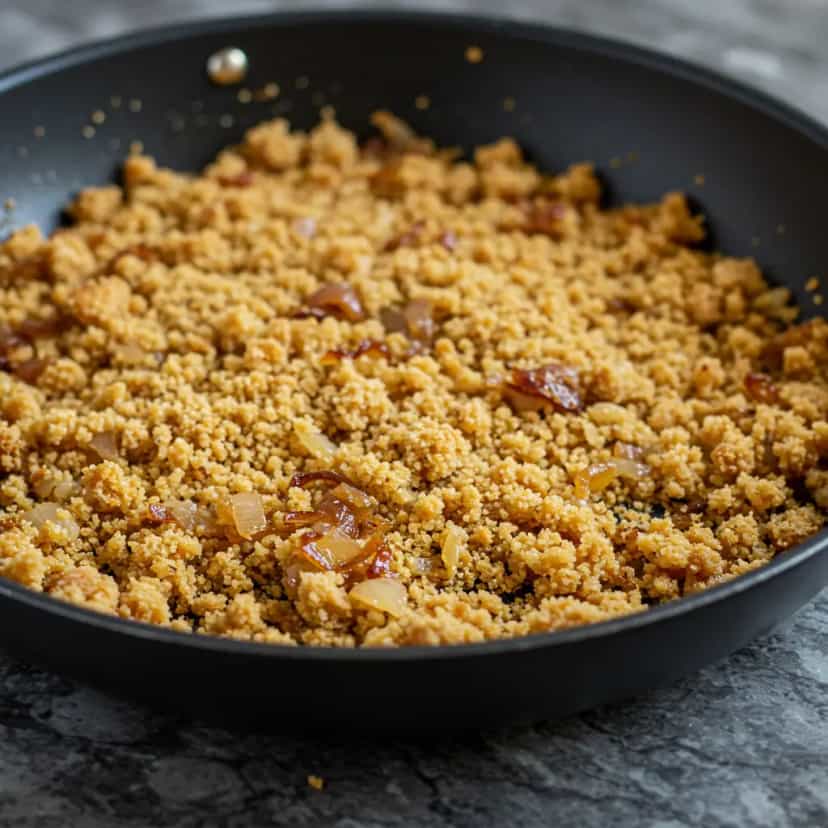 Foto deliciosa de Farofa de Cebola Crocante pronta para servir - Salgadinhos