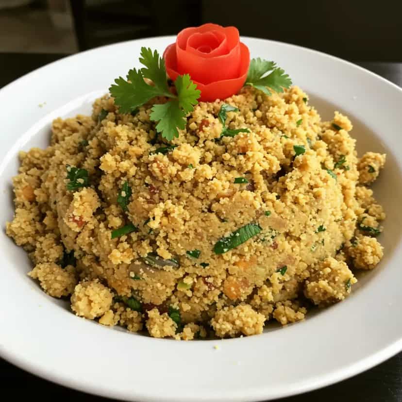 Foto deliciosa de Farofa de Festa pronta para servir - Pratos Brasileiros Icônicos