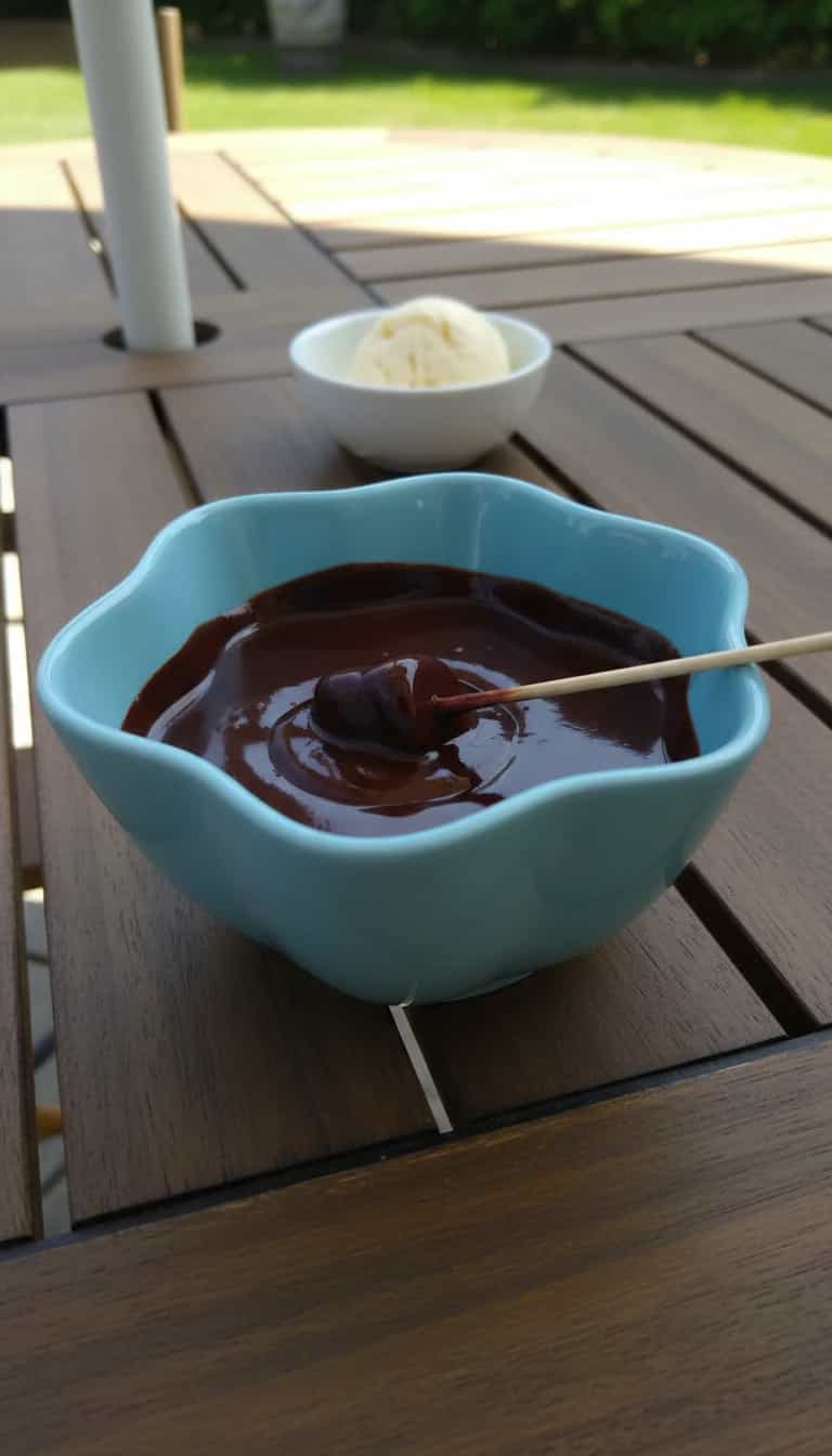 Foto deliciosa de Fondue de Chocolate Cremoso pronta para servir - Outras Receitas